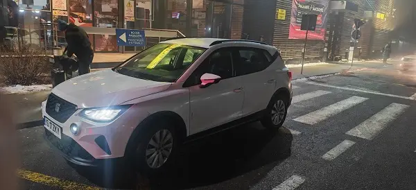 Rental car returned at night at Suceava Airport terminal